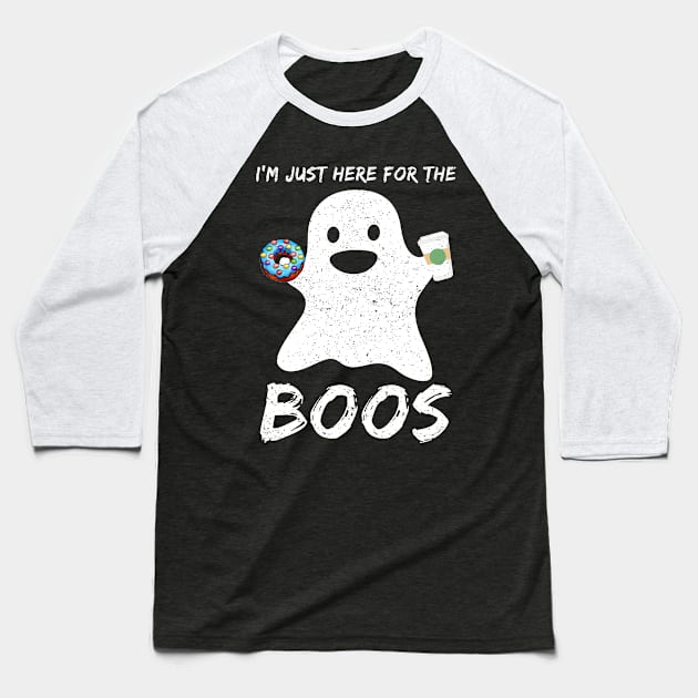 Boo Love Donut Coffee Trick or Treat Halloween Baseball T-Shirt by foxmqpo